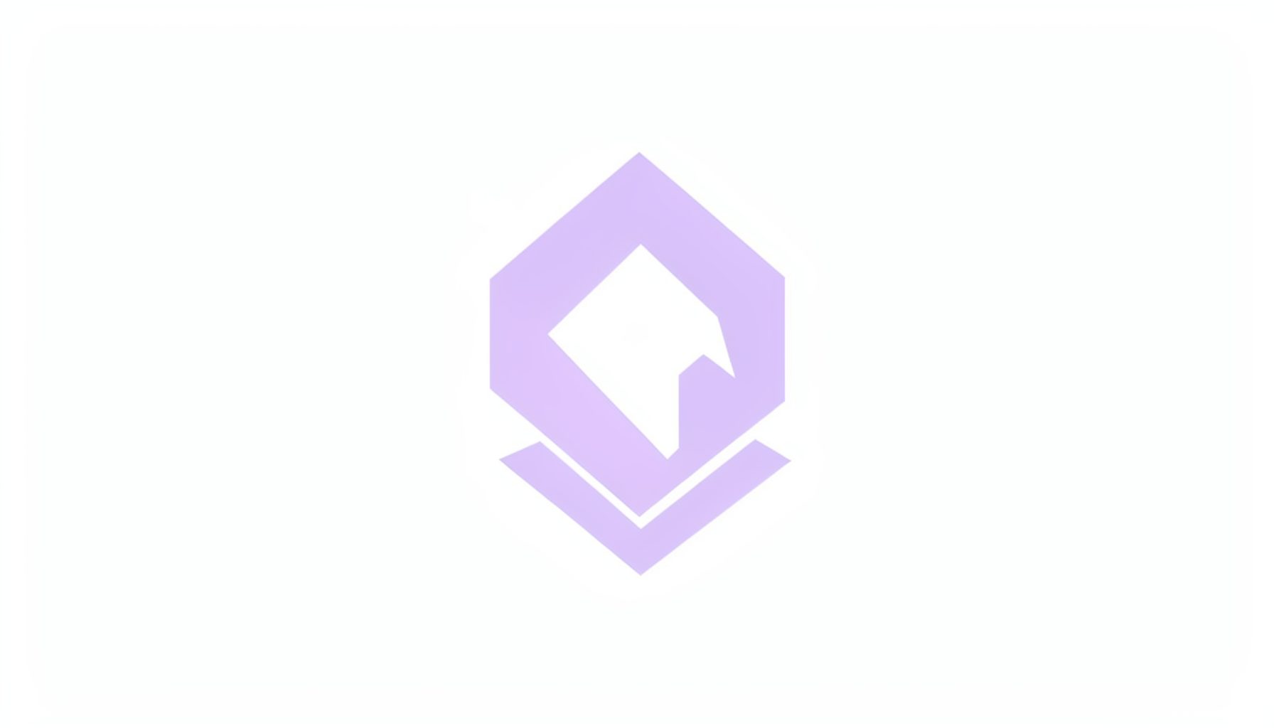 Logotipo de entidad aliada, forma geométrica sencilla en lavanda claro.