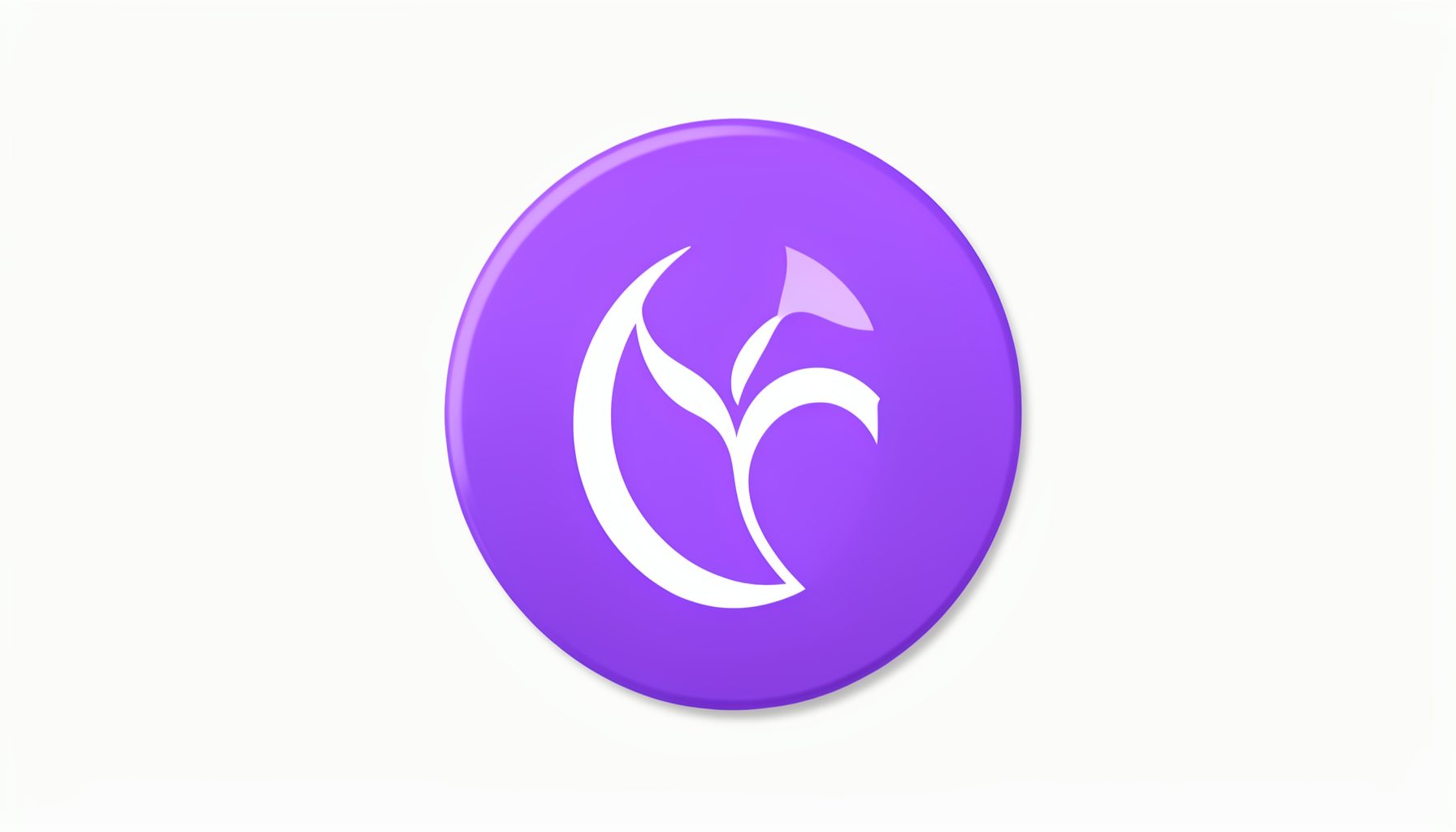 Logotipo de entidad social, símbolo redondeado en lavanda y blanco.