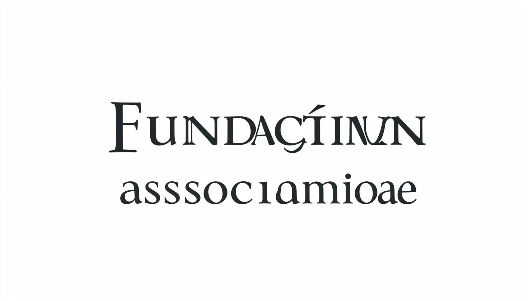 Logotipo de fundación asociada, tipografía serif elegante sobre fondo blanco.