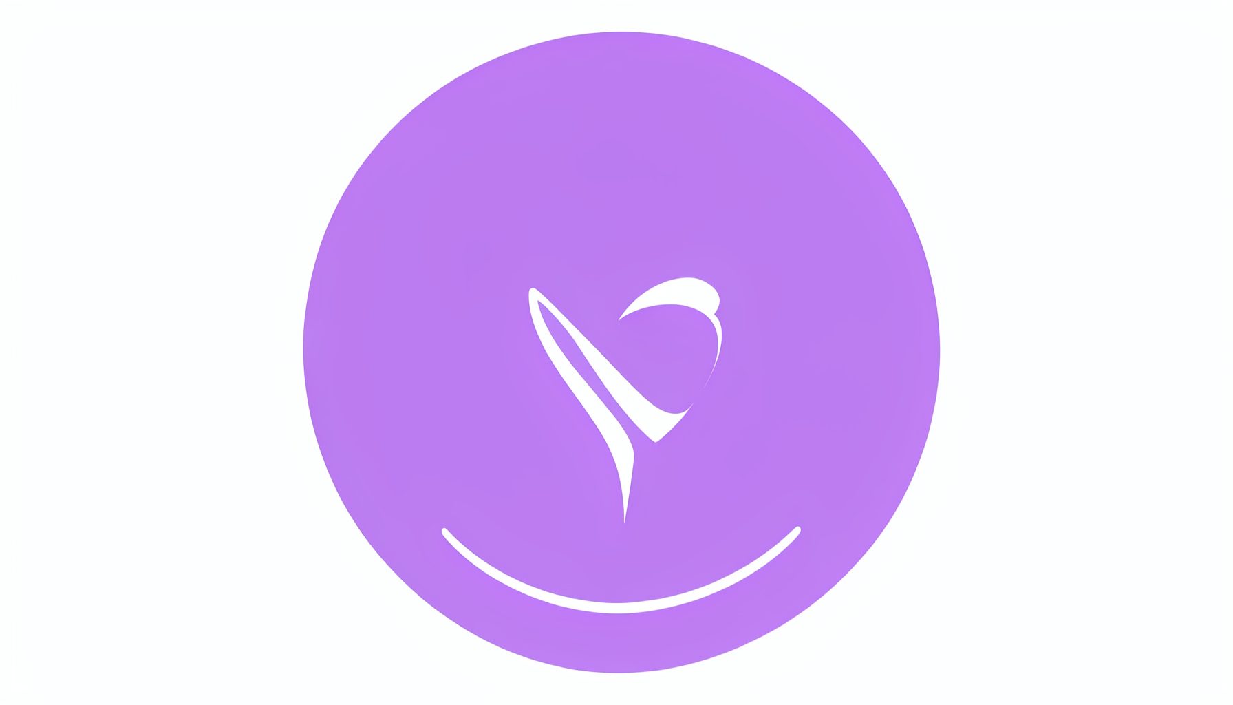Logotipo de organización amiga, insignia circular en púrpura suave.