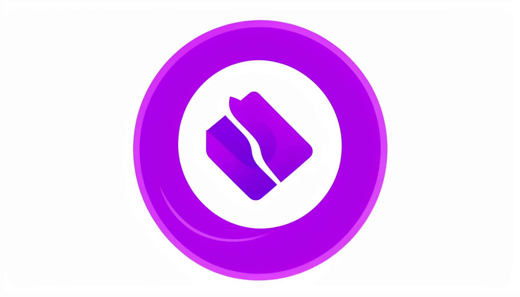 Logotipo de organización colaboradora, diseño circular en tonos púrpura y blanco.