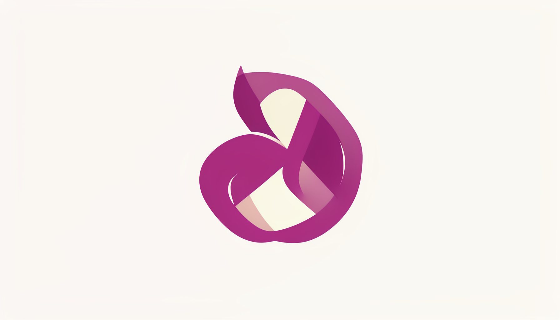 Logotipo de red de apoyo, diseño abstracto en malva y crema.